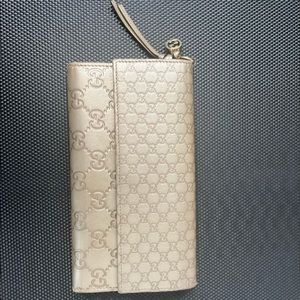 Gucci Gold Micro Guccissima Flap Long Wallet